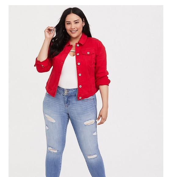 Torrid red jean jacket Clearance